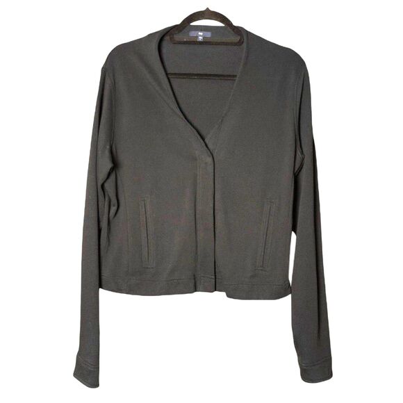 GAP Sweaters - GAP 2011 Cropped Zip Cardigan Sweatshirt Hybrid Black Slouchy Size Large